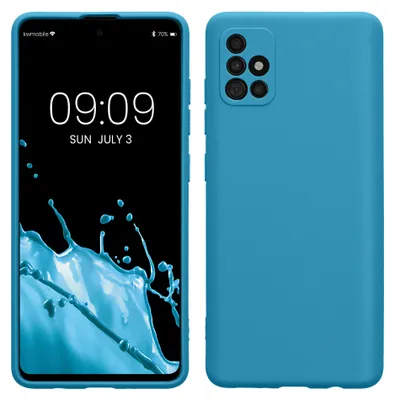 Produktbild von kwmobile Handyhülle für Samsung Galaxy A51 Hülle - weiches Handy Silikon Case - Schutzhülle Cover - Karibikblau