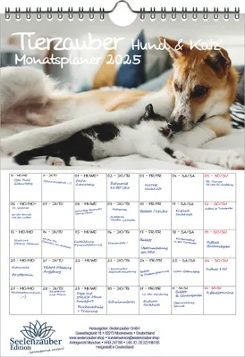 Produktbild von Tierzauber Hund und Katz Planer DIN A4 Kalender für 2025 Katzen und Hunde - Seelenzauber