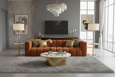 Produktbild von Kaiser Möbel Couch, Viersitzer-Sofa Grand, Veloursstoff Salvador, Braun