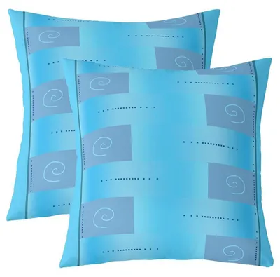 Immagine prodotto di Coperte per cuscini 40x40 cm, motivo geometrico, colore blu, set da 2, in poliestere