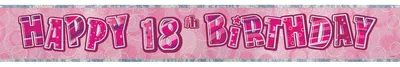 Produktbild von Banner zum 18. Geburtstag, rosa, 274 x 13 cm