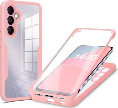 Produktbild von 360 Grad Rundum Schutz Handyhülle für Samsung Galaxy A34 5G Full Cover Vollschutz Case Farbe: Rose