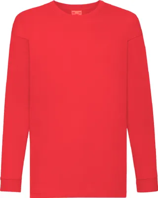 Produktbild von Fruit Of The Loom Kinder T-Shirt, langarm (2 Stück/Packung) BC4270 (5-6 Jahre (116)) (Rot)