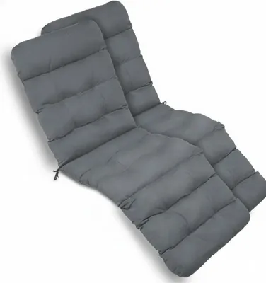 Produktbild von Beautissu 2X Bequeme Liegenauflage Deckchair, 200x50x8 cm, Grau