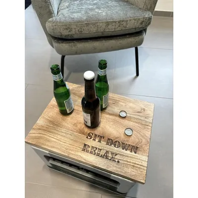 Image de Siège pour caisse de bière en bois de mangue Siège pour caisse de boissons Repose-siège pour caisse de bière Rehausse pour caisse 41x30x2cm