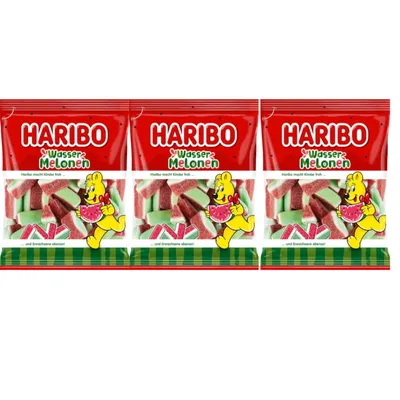 Produktbild von Wassermelonen-Gummibärchen 160 g – Haribo – 3er-Pack