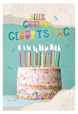 Produktbild von Geburtstag - Glückwunschkarte im Format 11,5 x 17 cm mit Umschlag