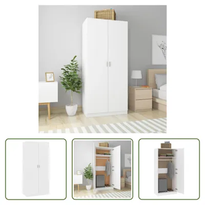 Produktbild von The Living Store Kleiderschrank Weiß 90x52x200 cm Holzwerkstoff
