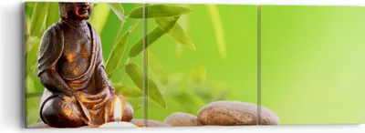 Produktbild von Bild auf Leinwand - Leinwandbild - Buddhismus Feng Shui Spa Bambus - 90x30cm - Wand Bild - Wanddeko - Leinwanddruck - Bilder - Kunstdruck - Wanddekoration - Leinwand bilder - Wandkunst - CA90x30-2392