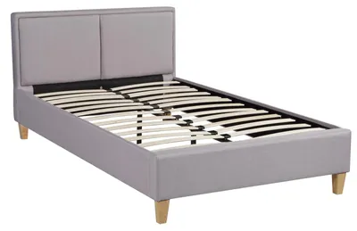 Produktbild von Polsterbett ANAIS Bettgestell Einzelbett 120x200 cm Designbett inklusive Lattenrost, Stoffbezug in grau anthrazit