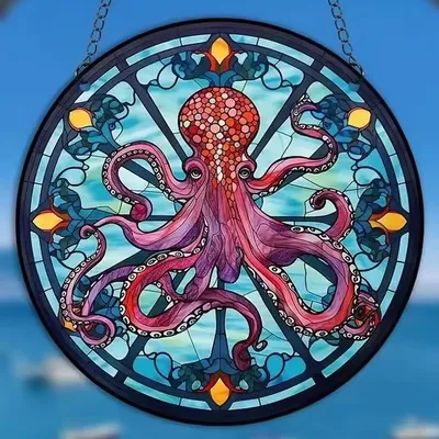 Produktbild von Sonnenfänger - Octopus aus Buntglas KP31455