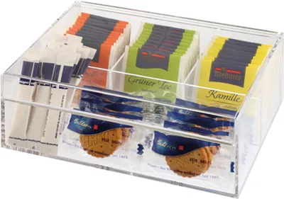 Produktbild von Teebox 11563 Acryl transparent Packung mit 12 Stück