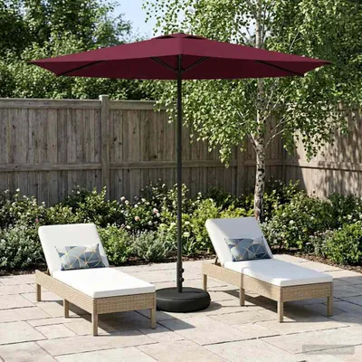 Imagen del producto de Maison Exclusive: Sombrilla para jardín con base, rectangular, de 2,7 x 2,7 metros, fabricada en poliéster