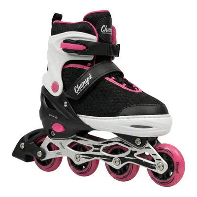 Produktbild von Champz Inline Skates für Teens - Pro Inline Skates - Schwarz/Pink - Größe 38-42 EU (Max 60 kg)