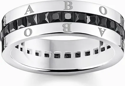 Produktbild von Thomas Sabo TR2361-643-11 Silber-Ring mit Schwarzen Steinen, 64/20,4