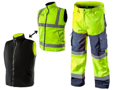 Produktbild von NEO TOOLS 2in1 Herren Profi Warnweste Gelb Wind und wasserdichte oder Set mit wasserdichte Hose Gr. S-3XL | Gr. M/50