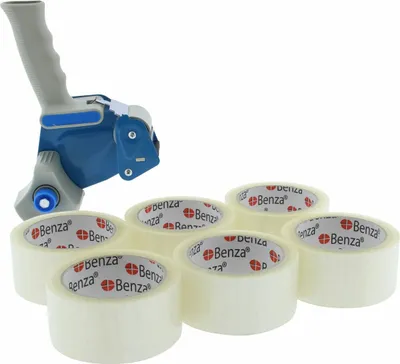 Produktbild von 66 Rollen – Extra starkes transparentes Verpackungsband – breites Klebeband 48 mm x 66 Meter + Handabroller