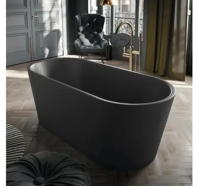 Produktbild von KALDEWEI Freistehende Badewanne MEISTERSTÜCK CLASSIC DUO OVAL 1020-4034 155 x 66 cm schwarz matt 204843530676