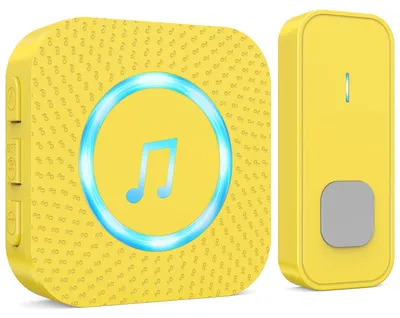 Produktbild von SURFOU Funkklingel, Kabellose Türklingel Funk 400m Reichweite Aussen Wasserdicht Haustür mit Plug-in Empfänger mit LED Blinken, 5 Lautstärkestufen, 55