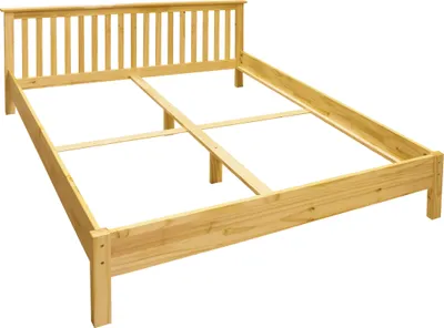 Produktbild von Möbilia Bett | 180 x 200 cm | Kiefer-Holz naturfarben | B 193 x T 209 x H 80 cm | 19020051 | Serie BETT