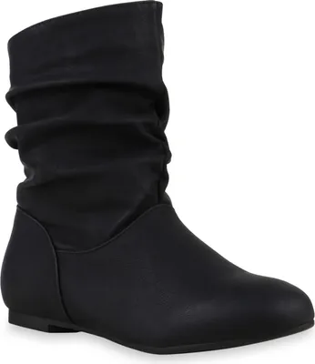 Produktbild von Mytrendshoe Damen Schlupfstiefel Stiefeletten Bequeme Schuhe 812208, Farbe: Schwarz, Größe: 40