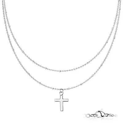 Produktbild von Layer Kette Kreuz Silber