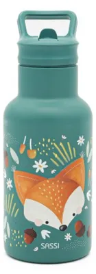 Produktbild von Trinkflasche Tiere - 21 x 7 cm - Pfauen-Grun | by Sassi Junior