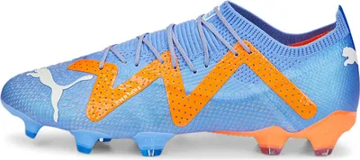 Produktbild von PUMA Future Ultimate Low FG/AG Fußballschuhe 01 - blue glimmer/puma white/ultra orange 42.5