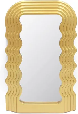 Productafbeelding van Famanu Wandspiegel, decoratief, 16x10 inch - Gouden, golvende vorm