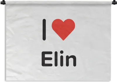 Produktbild von MuchoWow® Wandteppich Wandbehang Ich liebe - Elin - Mädchen 60x45 cm Tapisserie Dekoration Wandtuch - Das Schlafzimmer
