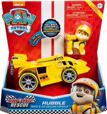 Produktbild von Spin Paw Patrol Figurenauto aus der Rubble Ready Race Rescue Deluxe Sound.