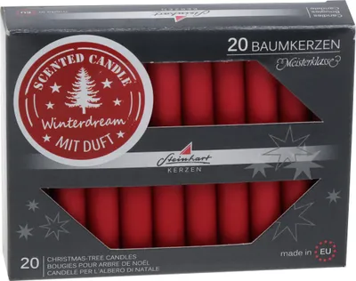 Produktbild von Baumkerzen mit Duft Rubin Rot 95 x Ø 13 mm, 20 Stück