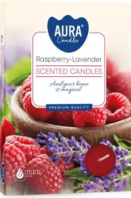Produktbild von Teelichter Paraffin-Teelichter Himbeere - Lavendel 6 Stück Aura