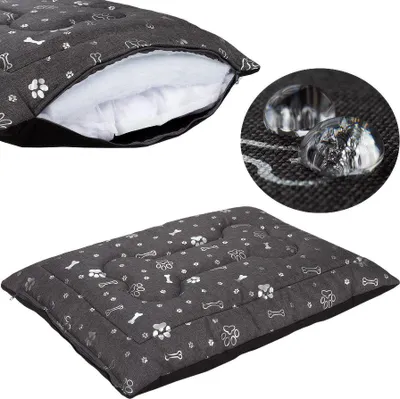 Image de Lit pour chien, coussin pour chien, Welsti gris foncé L 100x70