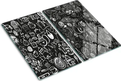 Obrázok produktu pre Sklenená ochranná doska – Kryt varnej dosky – Kryt na indukčnú dosku – 2x30x52 cm – Rýchle čistenie – Tvrdené sklo – Jedlo