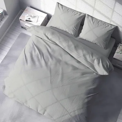 Produktbild von s Bettset aus Mako-Satin 100% Baumwolle 135x200 155x220 200x200 200x220, Größe:135 x 200 cm, Farbe :Silber