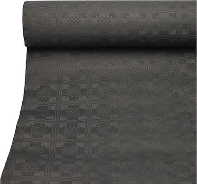 Produktbild von Papiertischtuch mit Damastprägung 50 m x 1 m schwarz