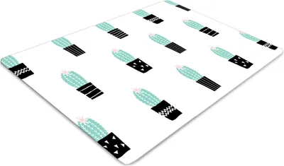 Produktbild von Boden-Schutzmatte – Schutzmatte für Hocker – Bodenmatte – 140 x 100 cm – Kakteenmuster