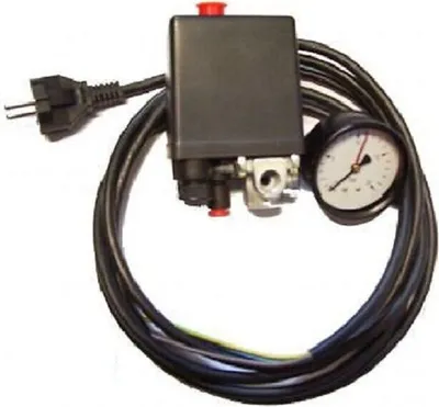 Produktbild von Druckschalter Manometer Netzkabel mit Schukostecker Kompressor Druckregler