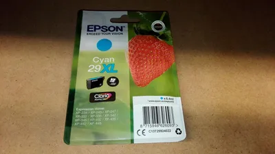 Productafbeelding van Epson Strawberry, losse verpakking, cyaan, 29XL Claria Home inkt, hoge (L) opbrengst, azuur, 6,4 ml, 1 stuk, 450 pagina's, verpakt per stuk