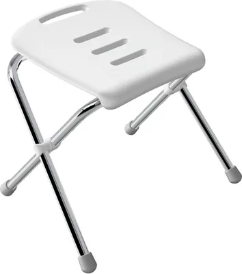 Produktbild von Spirella Vivawell Duschhocker Badhocker Duschklappsitz klappbar mit rutschhemmenden Füßen Edelstahl