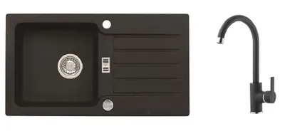 Obrázok produktu pre Granitový drez s batériou ALVEUS Niagara 30 Carbon 91 775x430 mm + batéria Tonia SETA153