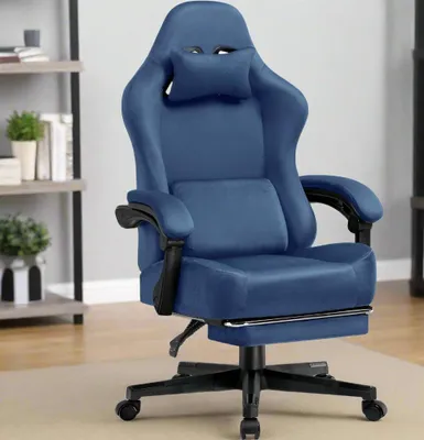 Produktbild von Gaming-Stuhl - Bürostuhl - Werkstuhlstuhl - Schreibtischstuhl - 160° verstellbare Rückenlehne - Ausziehbare Fußstütze