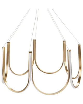Produktbild von BELIANI Kronleuchter Gold Aluminium Pendelleuchte mit LED-Beleuchtung Moderner Stil