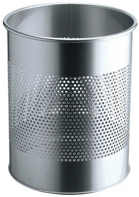 Produktbild von DURABLE Papierkorb METALL rund 15 Liter metallic silber
