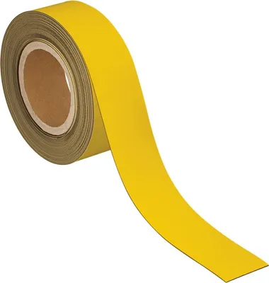 Immagine prodotto di MAUL Nastro segnaletico in metallo 1 pezzo 42 g/cm² magnetico rivestito in plastica scrivibile 10 m x 5 cm x 1 mm giallo
