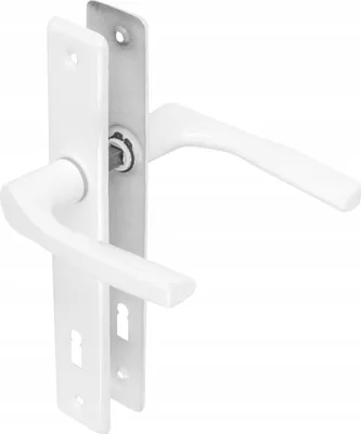 Produktbild von ADGO® Türknauf 72 mm Mit Schlüsselschloss Weiß Links Rechts Beschlag Rechteckig