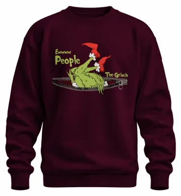 Zdjęcie produktu dla The Grinch Ewww People Christmas Funny Gift Introvert Uni  Bluza rozpinana, bordowy, S