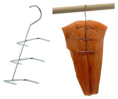 Produktbild von Haken zum Räuchern von Fisch 16cm x 10 - Räucherhaken, Räucherfischhaken, Fleischhaken, Metzgerhaken