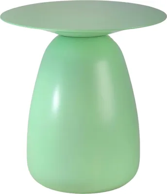 Produktbild von Beistelltisch BAOBAB 34 / Kaffeetisch - Sofatisch - Laptoptisch - Nachttisch - Pflanzentisch / Oval 33 x 34 / Gedrechseltes massives Buchenholz / Pastellgrün